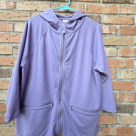 Chico's Lavender Hooded Utility Jacket - Picture 2 of 11